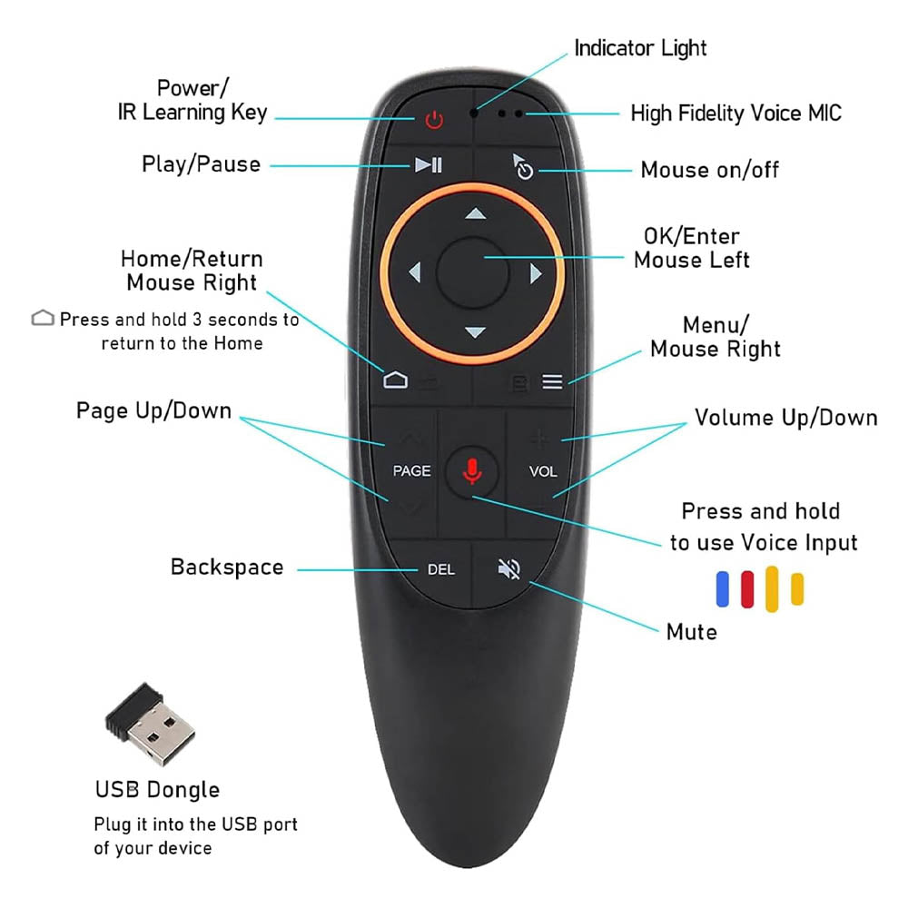 Air Mouse Remote 2.4G RF Wireless Voice Remote Control